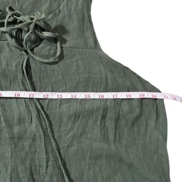 Fashion Nova Blouse Women's Sz L Olive Green Hi-Lo Hem Tank Top Lightweight - Picture 13 of 13